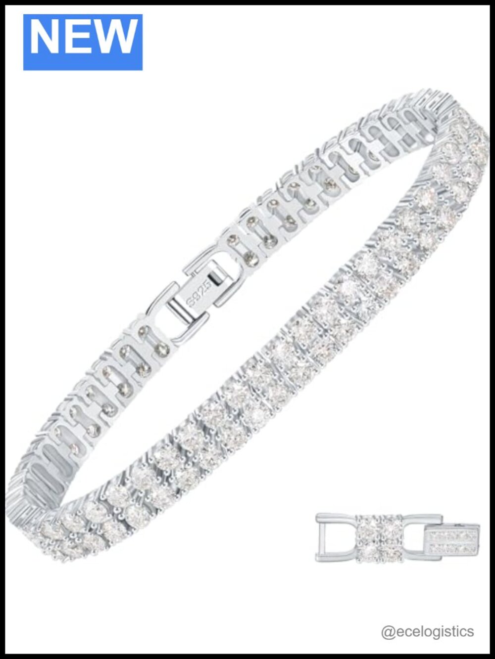 Moissanite Tennis Bracelet S925 Sterling Silver Lab Created
